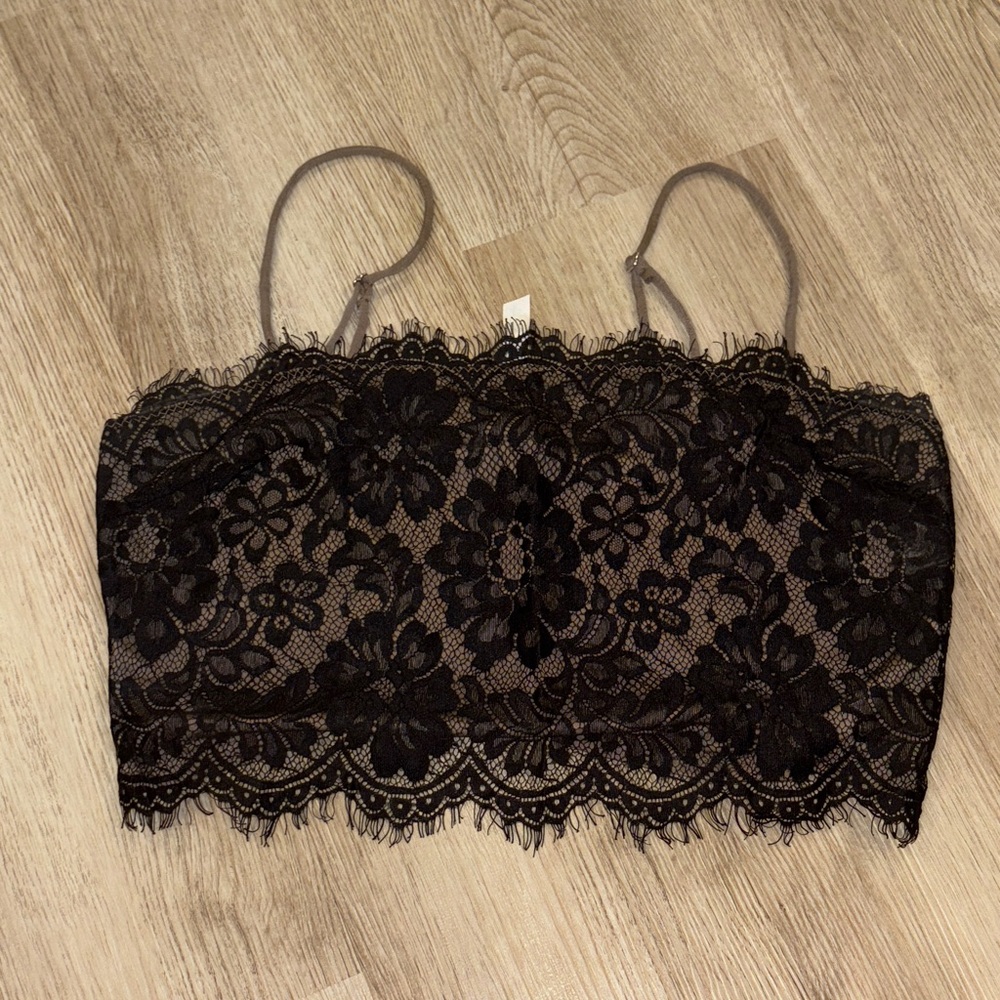 Free People Black Lace Bandeau